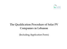 The Qualification Procedure of Solar PV Companies in Lebanon